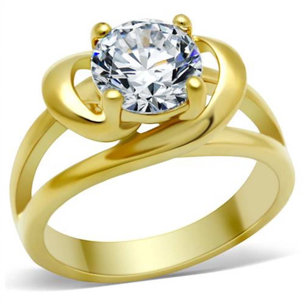 20 Ct Zirconia Stainless Steel Engagement Ring